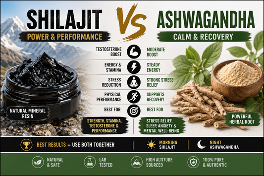 Shilajit vs Ashwagandha: Which Is Better for Energy, Testosterone & Stress? K2 Shilajit - World's Finest Shilajit