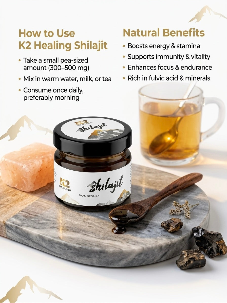 Pure Himalayan Shilajit Resin – Natural Energy, Strength & Vitality
 50g – Authentic Shilajit K2healingshilajit