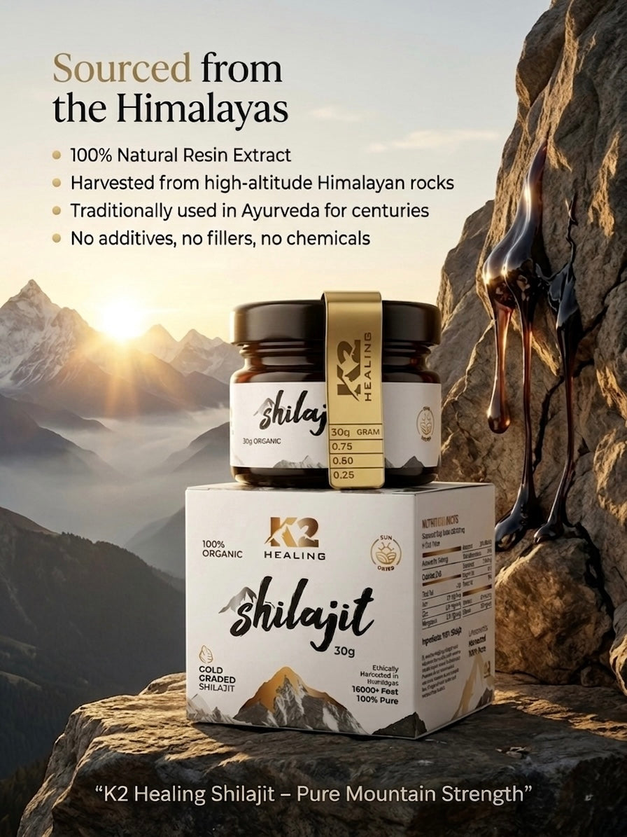 Pure Himalayan Shilajit Gold Resin 30g – Premium Natural Resin (Up to 90 Servings) K2healingshilajit