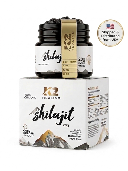 Pure Himalayan Shilajit 20g Gold Resin - Dietary Supplement (60 Servings) K2healingshilajit